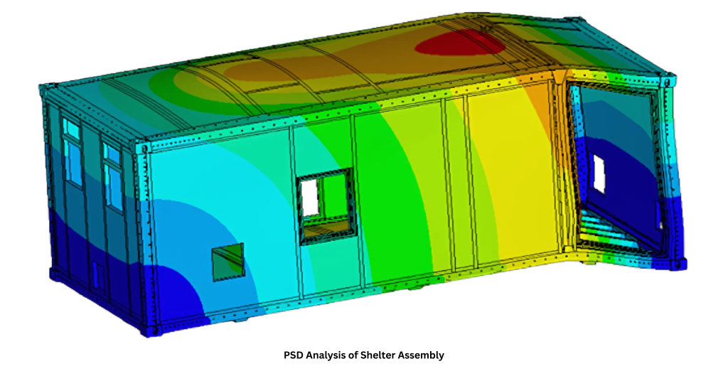 PSD (Power Spectral density) analysis of a shelter assembly