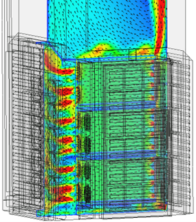 Fig : Contour Coloured by Velocity Magnitude & Temperature